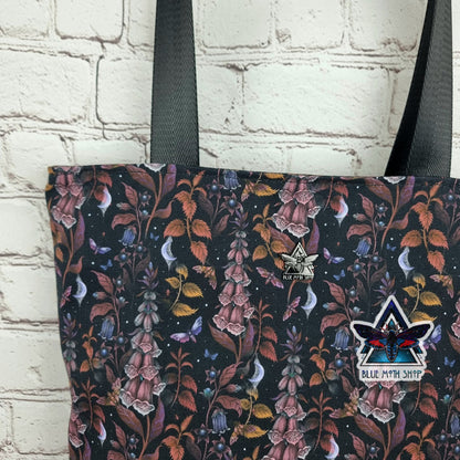 Foxglove Flower Nature Tote Bag with Zip