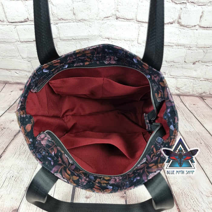 Foxglove Flower Nature Tote Bag with Zip