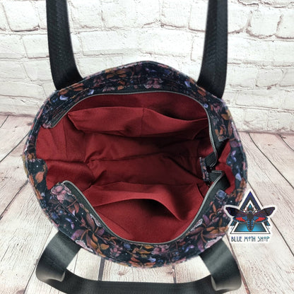 Foxglove Flower Nature Tote Bag with Zip