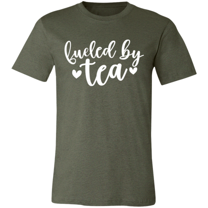 Fueled by Tea graphic t-shirt in Heather Military Green