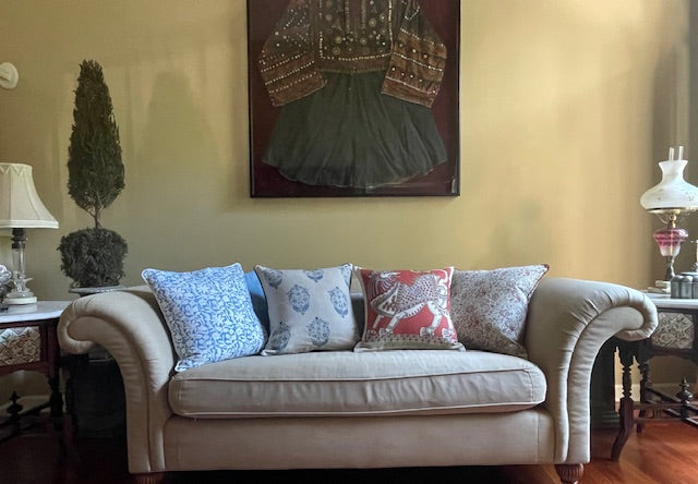 Gardenia Cornflower Blue Decorative Pillow Cover