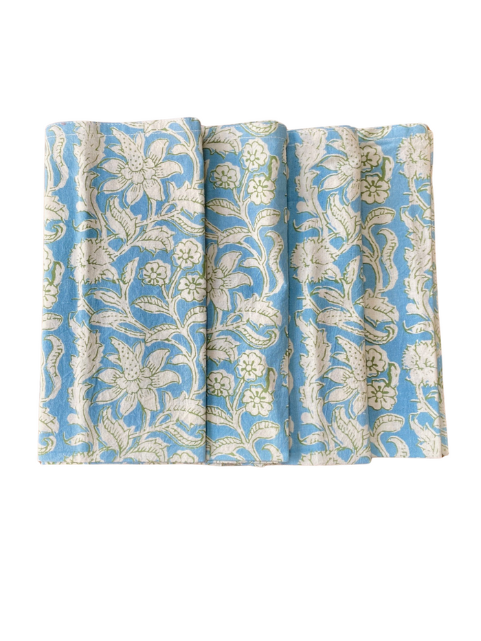 Gardenia Cornflower Blue & Green Napkin Set