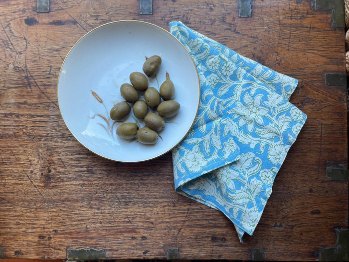 Gardenia Cornflower Blue & Green Napkin Set