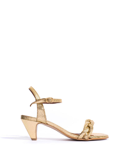 Grace 50 stiletto Crackled metallic goat Gold - Anonymous Copenhagen Heels