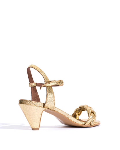 Grace 50 stiletto Crackled metallic goat Gold - Anonymous Copenhagen Heels