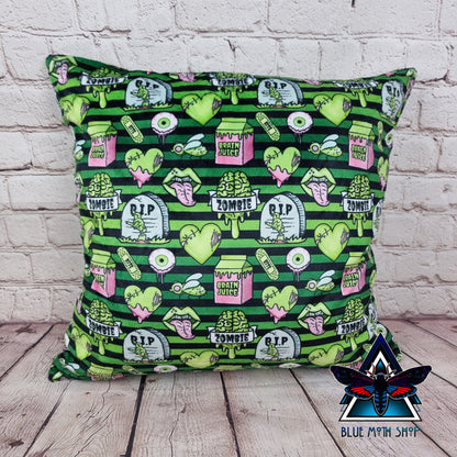 Green Zombie Stripe Soft Cushion