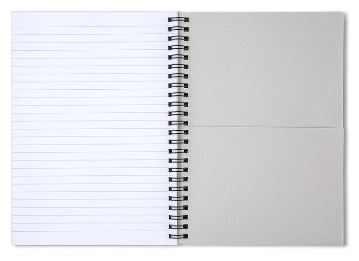 Grey Easter Bunny with Flowers - Spiral Notebook