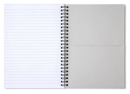 Grey Easter Bunny with Flowers - Spiral Notebook