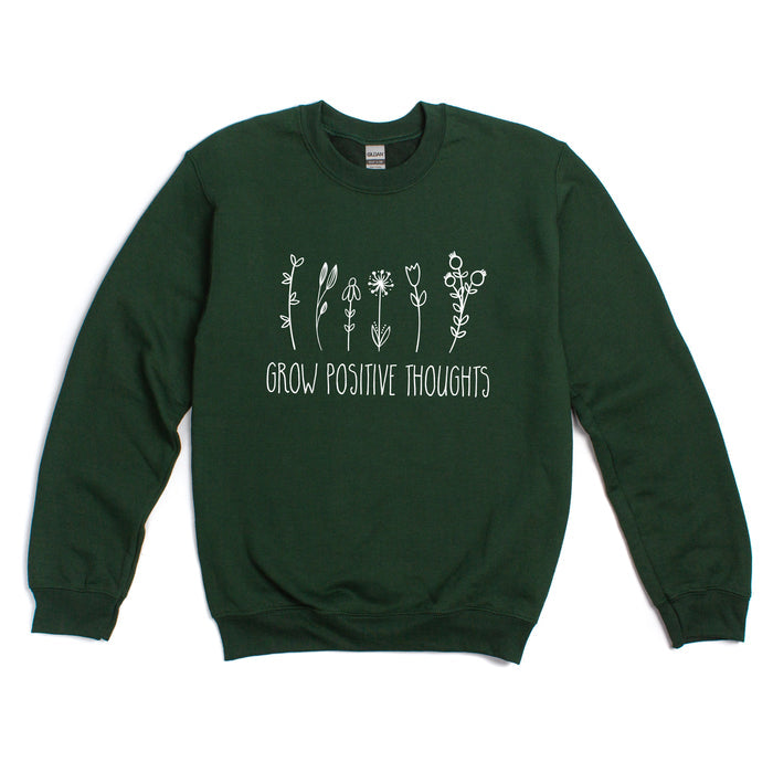 Grow Positive Thoughts crewneck sweatshirt, product photo 2