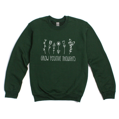 Grow Positive Thoughts crewneck sweatshirt, product photo 2