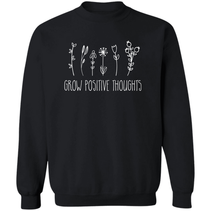 Grow Positive Thoughts crewneck sweatshirt in Black