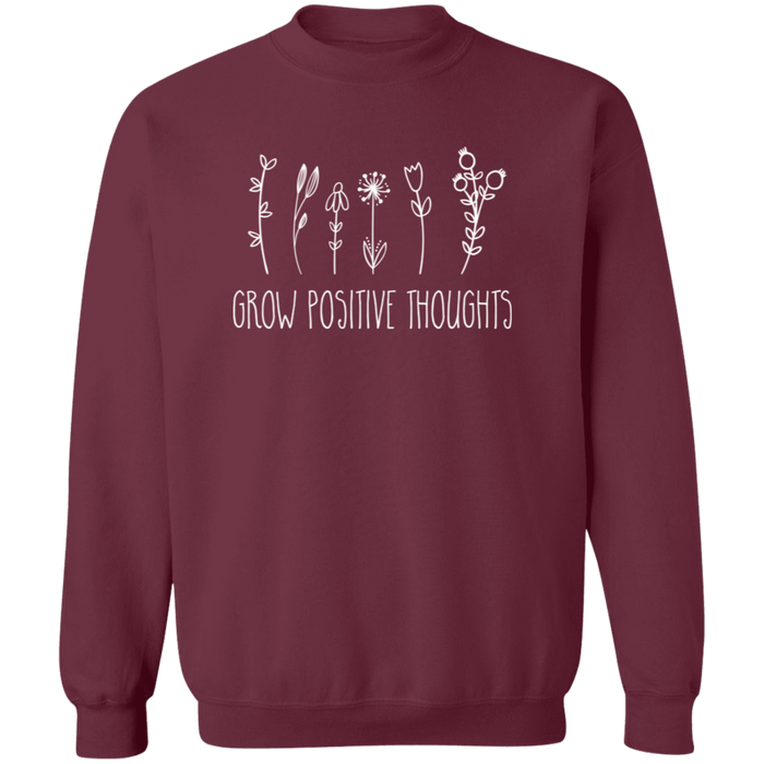 Grow Positive Thoughts crewneck sweatshirt in Maroon