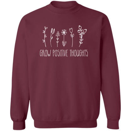 Grow Positive Thoughts crewneck sweatshirt in Maroon