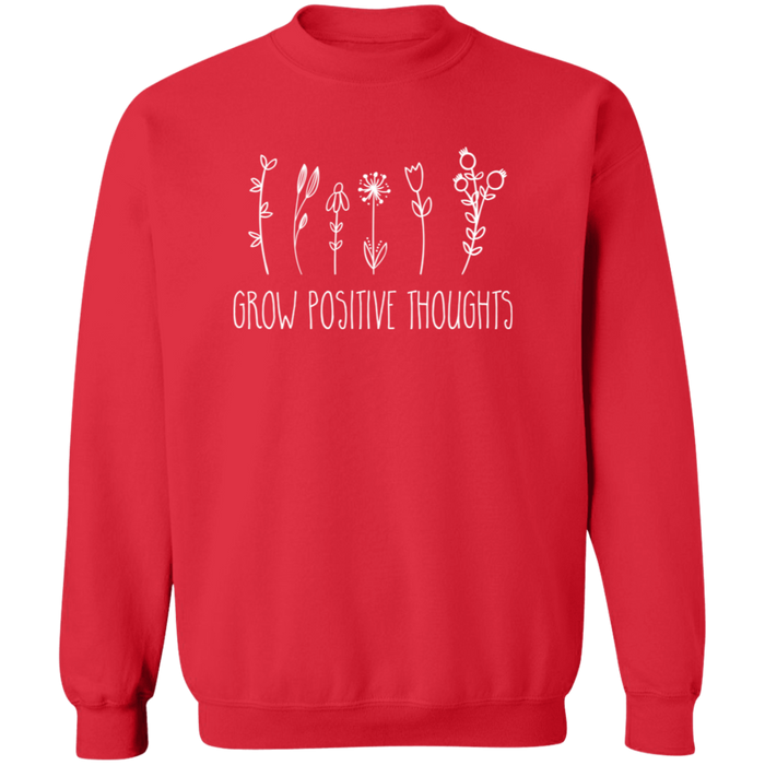 Grow Positive Thoughts crewneck sweatshirt in Red
