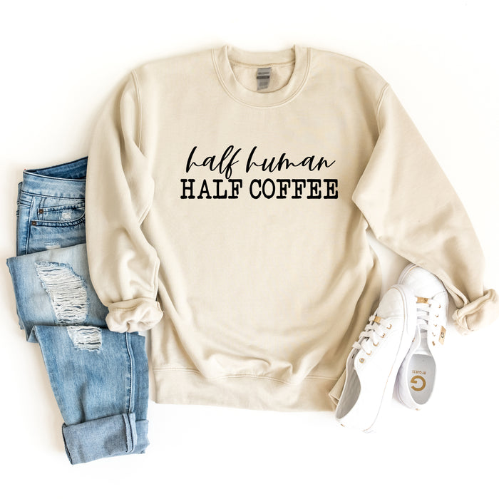 Half Human Half Coffee crewneck sweatshirt