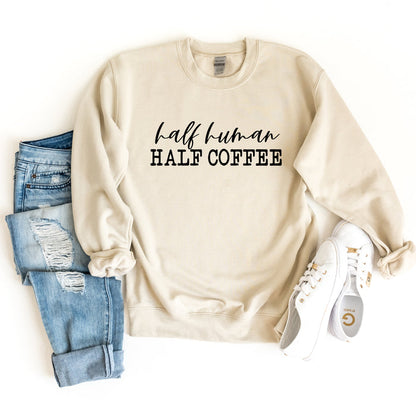 Half Human Half Coffee crewneck sweatshirt