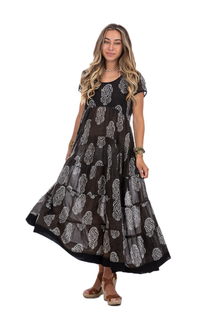 Hanna Cotton Summer Dress Charcoal