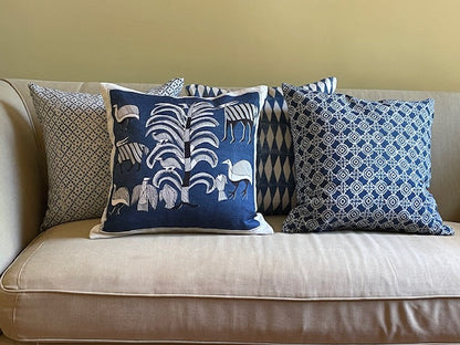 Harlequin Indigo Decorative Pillow