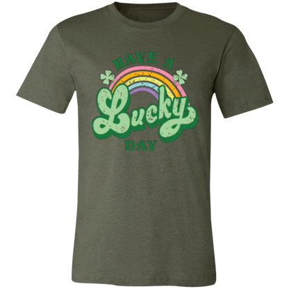 Have a Lucky Day graphic t-shirt in Heather Military Green