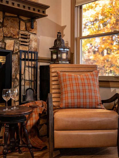 Highlands Pumpkin Plaid Wool Pillow