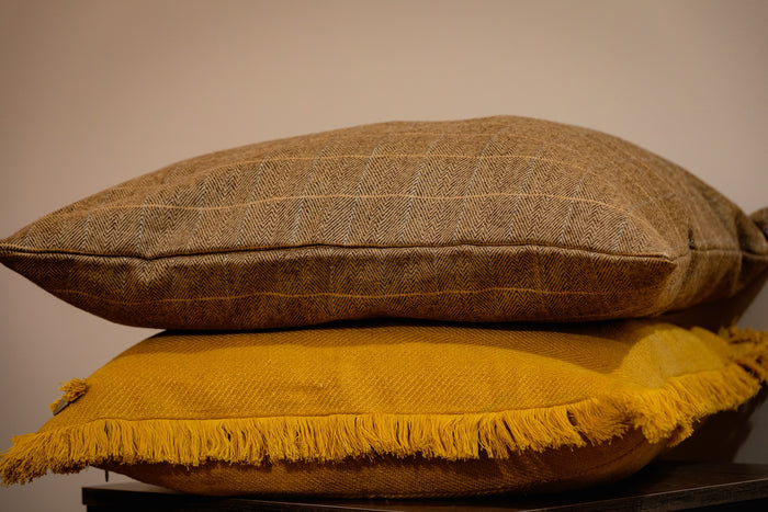 Highlands Sandstone Herringbone Wool Pillow