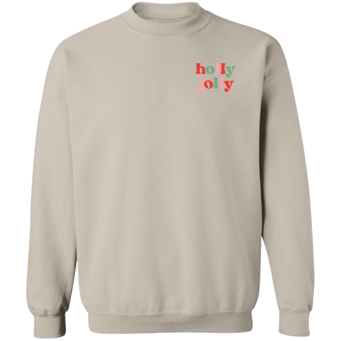 Holly Jolly crewneck sweatshirt in Sand