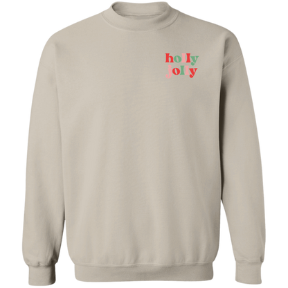 Holly Jolly crewneck sweatshirt in Sand