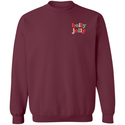 Holly Jolly crewneck sweatshirt in Maroon
