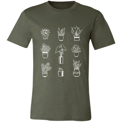 Houseplants graphic t-shirt in Heather Military Green