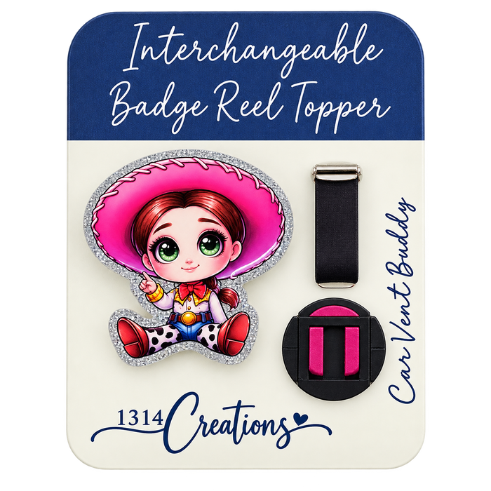 Howdy, Workday! | Cowgirl Interchangeable Badge Reel & Topper Set