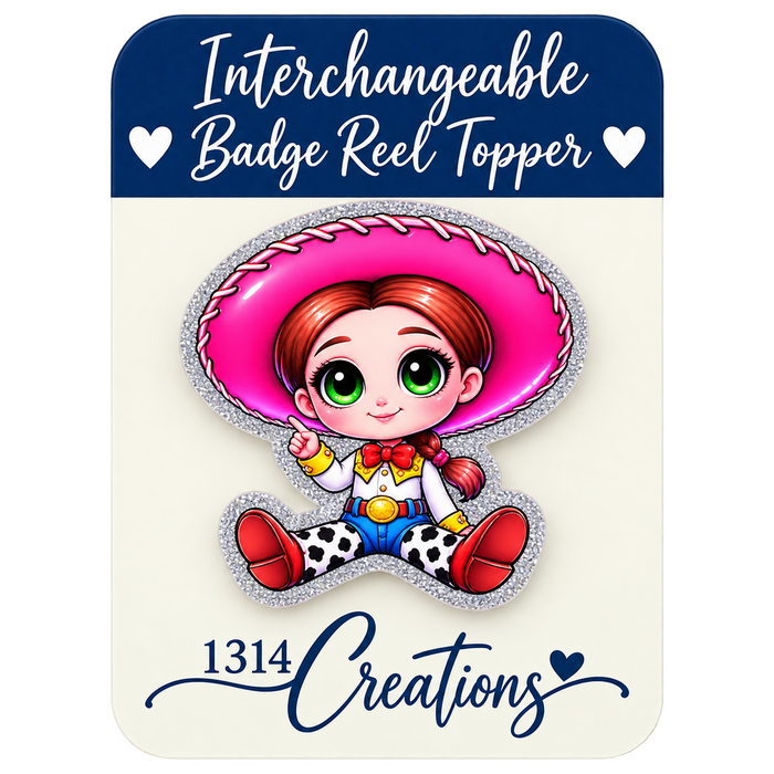 Howdy, Workday! | Cowgirl Interchangeable Badge Reel & Topper Set