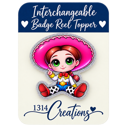 Howdy, Workday! | Cowgirl Interchangeable Badge Reel & Topper Set