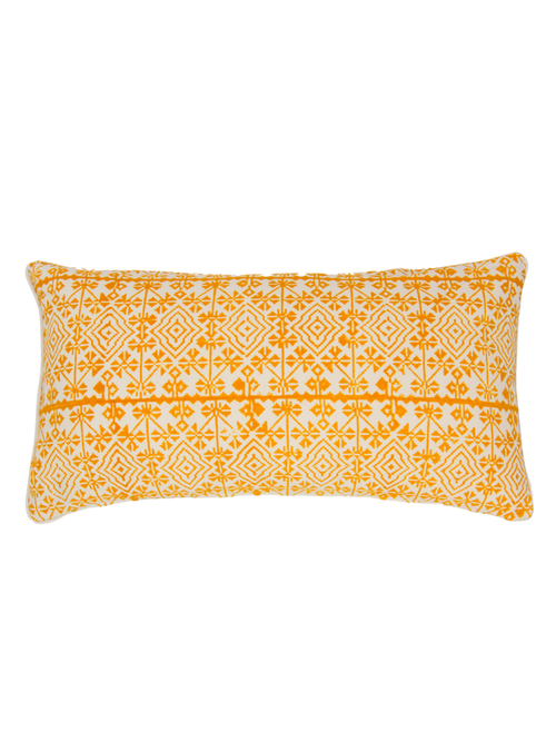 Ikat Turmeric Lumbar Pillow Cover