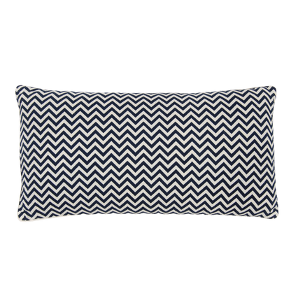 Indigo Chevron Decorative Pillow With Cording