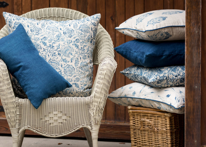 Indigo Dyed Linen Pillow