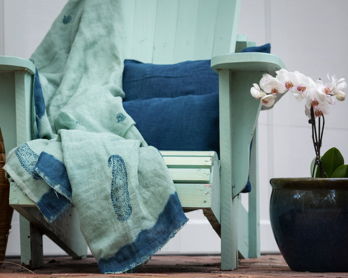 Indigo Dyed Linen Pillow
