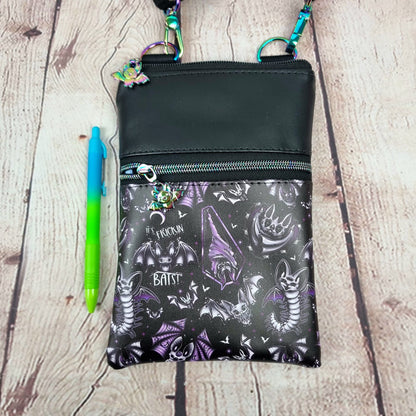 It's Freaking Bats Faux Leather Crossbody Phone Bag