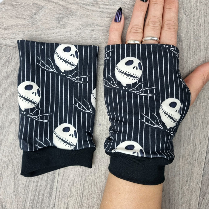 Jack Skellington fingerless gloves