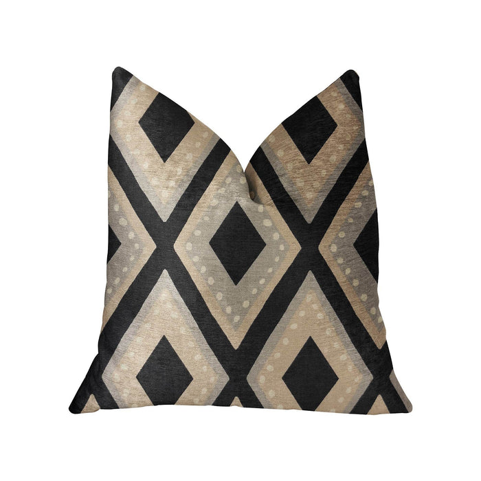 Jager Dotz Blue and Beige Luxury Throw Pillow - Plutus Brands