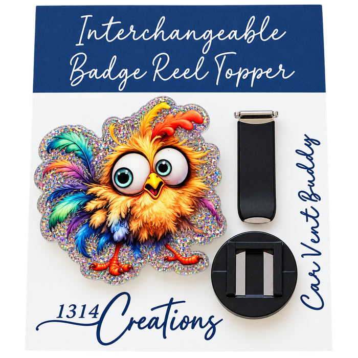 Just a Little Hen-Sane | Interchangeable Badge Reel & Topper Set