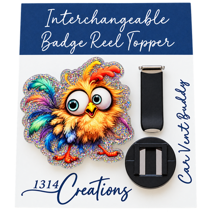 Just a Little Hen-Sane | Interchangeable Badge Reel & Topper Set