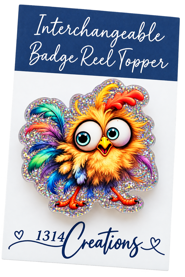 Just a Little Hen-Sane | Interchangeable Badge Reel & Topper Set