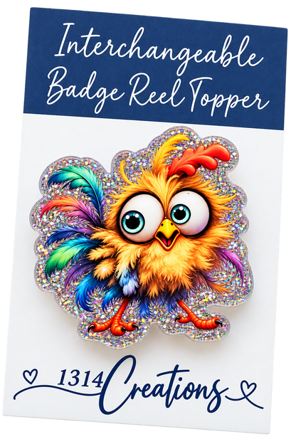 Just a Little Hen-Sane | Interchangeable Badge Reel & Topper Set
