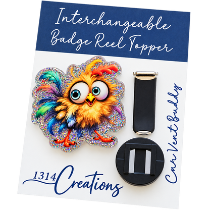 Just a Little Hen-Sane | Interchangeable Badge Reel & Topper Set