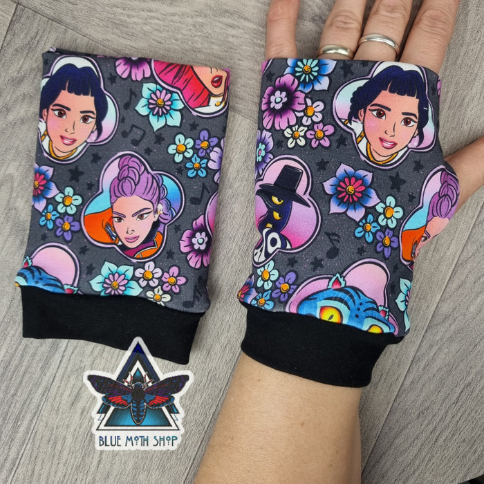 K pop Demon Hunters fingerless gloves