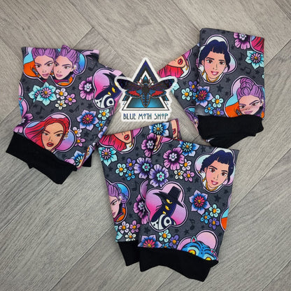 K pop Demon Hunters fingerless gloves