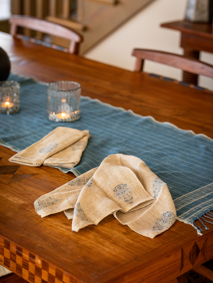 Khamir Indigo Table Runner