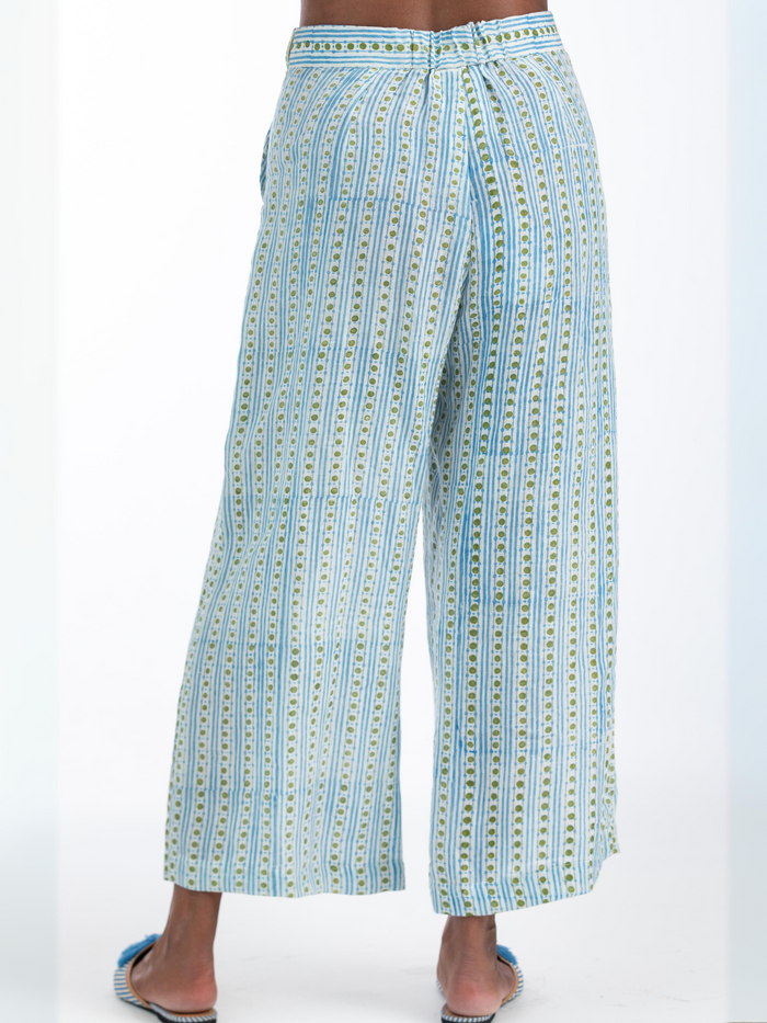 Kim Crop Pants In Dora Blue Green