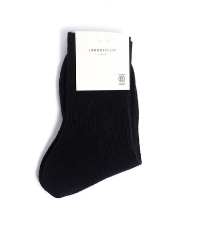 Lanai cashmere socks 70% wool 30% cashmere Black - Anonymous Copenhagen
