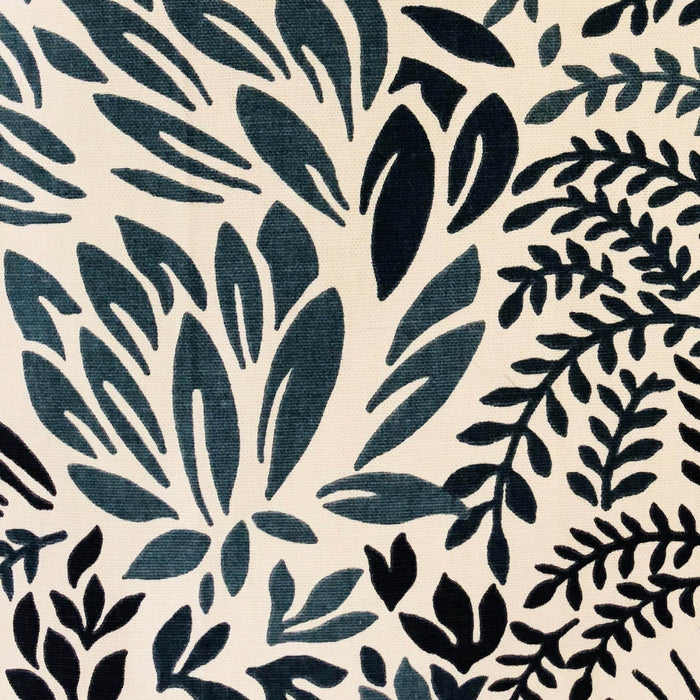 Leaf Snap Blue and Beige Luxury Throw Pillow - Plutus Brands